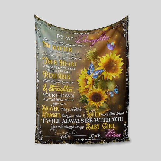 To My Daughter Lovely Sunflower Blanket - Blankets For Girl 