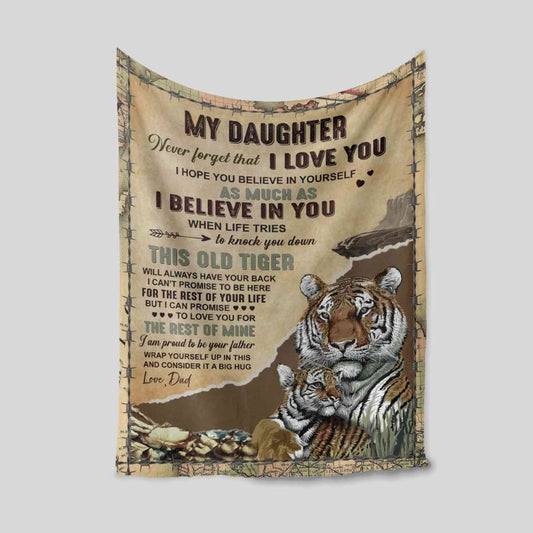 To My Daughter Tiger Blanket - Tiger Blanket For Strong Girl