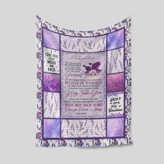 To My Daughter Violet Lavender Blanket - Gift Blanket For Your Princess