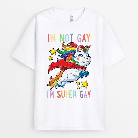 Unicorn Super Gay Tshirt - Rainbow Flag Meme Gift 