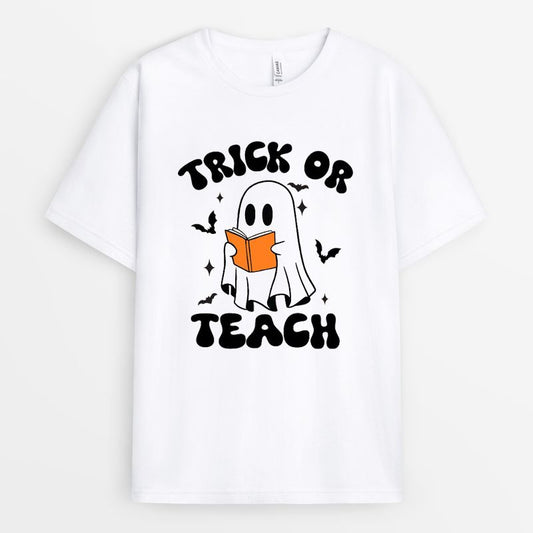 Vintage Trick or Teach Teacher Halloween Tshirt 