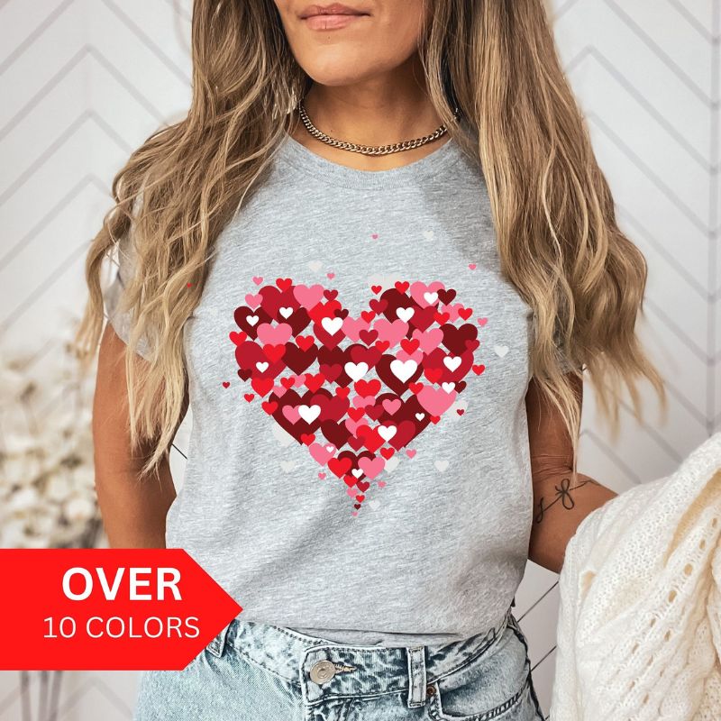 3D Red Heart Valentine's Day Tshirt - Valentines Gift for Her