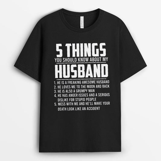 5 Things About My Husband Tshirt - Anniversary Gifts for her GEFW010424-5