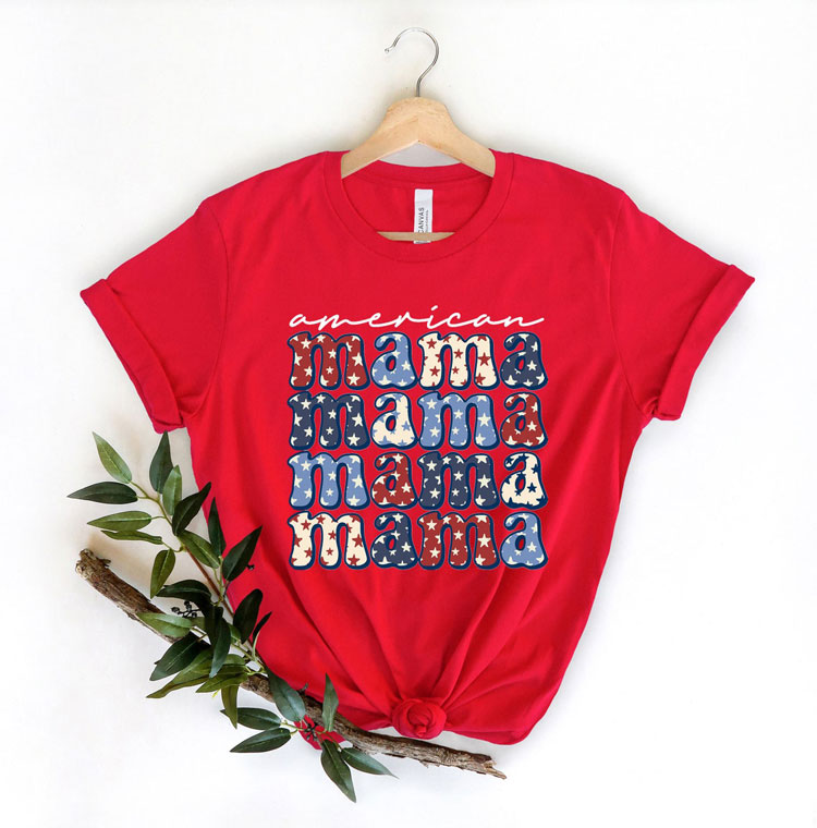 Patriotic American Mama Tshirt - Fourth Of July Gifts GE4OJ020424-13