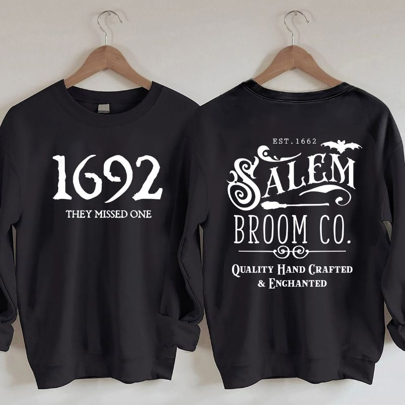 Halloween EST 1692 Salem Broom Co Sweatshirt