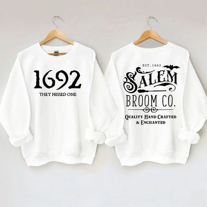 Halloween EST 1692 Salem Broom Co Sweatshirt