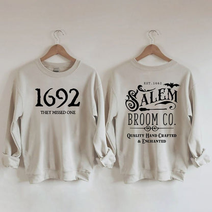 Halloween EST 1692 Salem Broom Co Sweatshirt